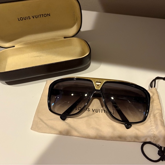 Rare Louis Vuitton Evidence Millionaire Sunglasses-Black/Gold- 100 % Authentic - Picture 6 of 7